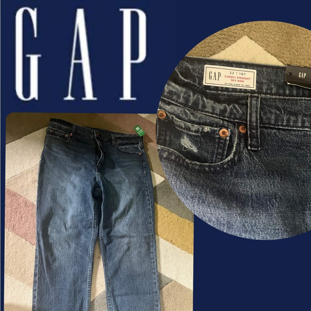 Gap womens cheeky straight sky high jeans size 33 / 16